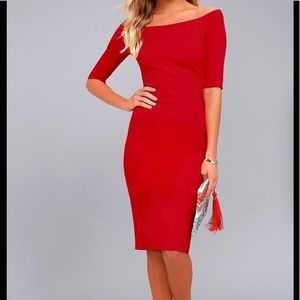 Red cocktail dress